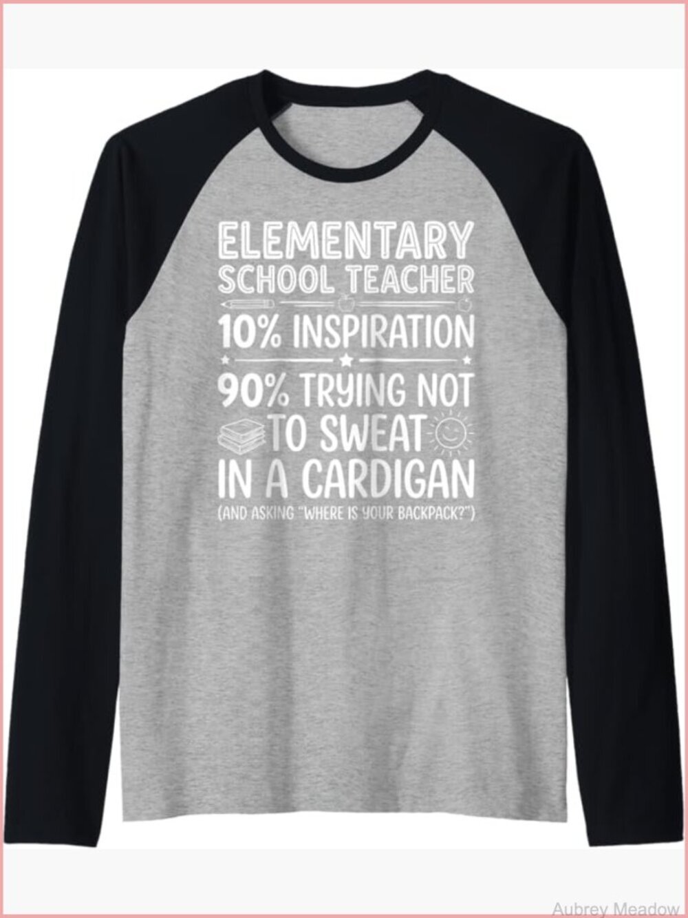 Funny Elementary Teacher Raglan Baseball Tee